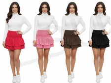 Women’s High Waist Mini Skirt Ruffled Layered Shirred Skirt Fancy Costume Party