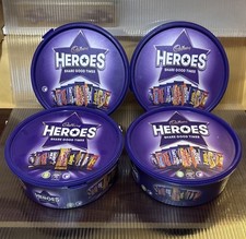 4 x Heroes Containers Tubs Empty Stackable sweet chocolates cake biscuit Storage