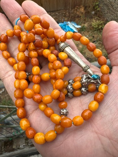 Amber beads prayer vintage - amber,