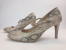 MARKS & SPENCER Shoes Ladies Womens Size 5.5 EU 39 Beige Snakeskin Faux Leather