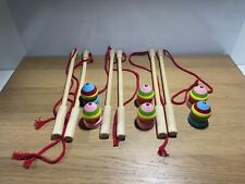 wooden spinning tops - whip and top - juggling - gyro wooden toys - vintage