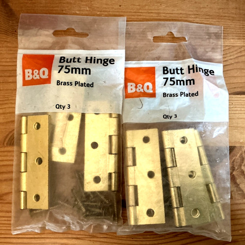 Packs 3 x - b&q, brass