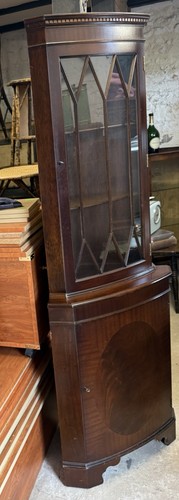 Glazed bow fronted mahogany - fronted, &