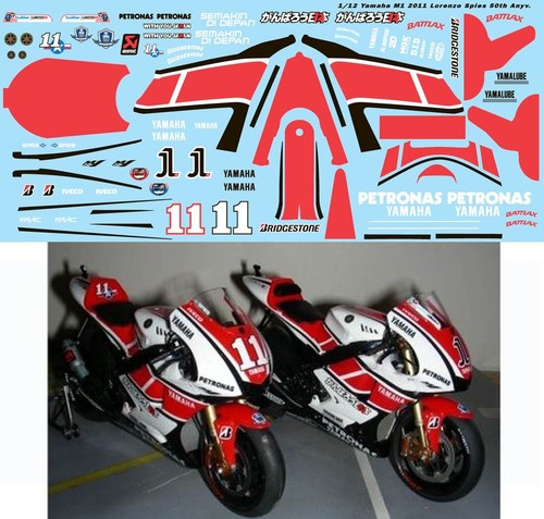 Decals for yamaha m1 2011 - 1/12,