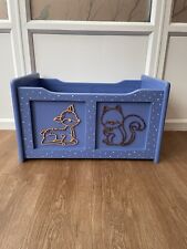 Woodland Animals Blue Toybox Open Toy Chest / Blanket Box Storage Hand-Painted