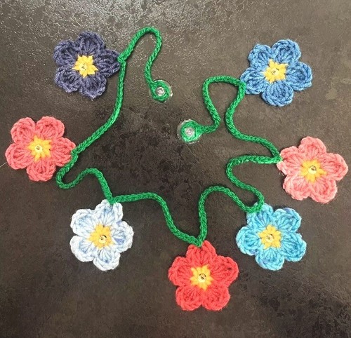 Hand crochet flowers - flowers, pink