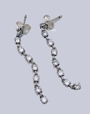 New 100% Authentic PANDORA 925 Sparkling Eight Stones Drop Earrings 293159C01