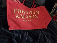 Fortnum & Mason red Shopping Jute Tote Bag For Life Small Double Handle