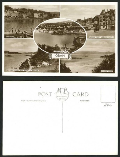 Oban old postcard - oban, esplanade