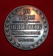 PLAQUE FOR "HEIDELBERG PRINTING MACHINE" 
