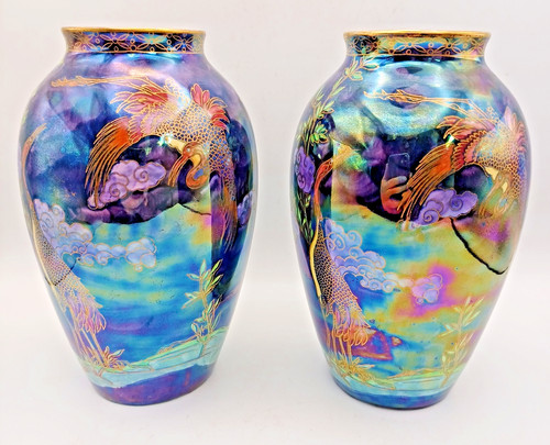 Pair maling pottery aquatic - maling,