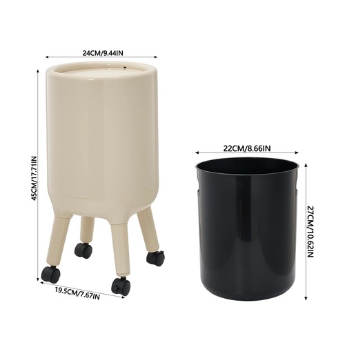 Elevated round trash can - round,