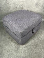 DFS Grey Fabric Storage Ottoman Footstool Pouffe Seat Box Modern Style Pouffe