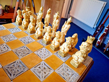 mandarin chess set with board (stone cast)