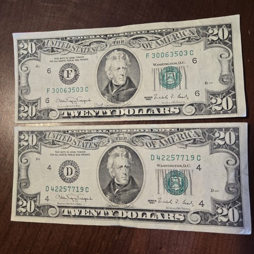 Series 1990 dollar bills - series,