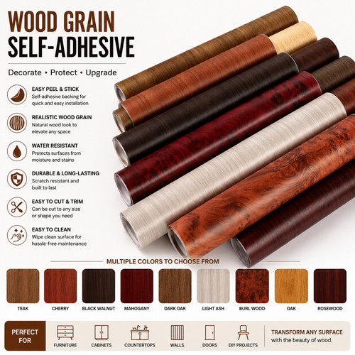 Wood effect vinyl - wood, self
