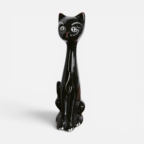 Mid century hand painted black - century, hand-painted