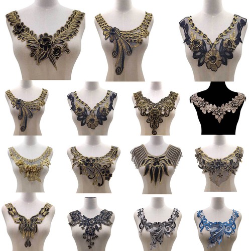 Lace collar floral embroidered - collar,
