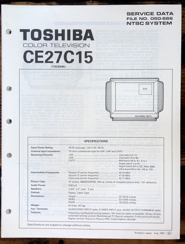 Toshiba ce27c15 service - toshiba,