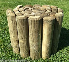 Log Roll Border Edging Fencing Edge Garden Wooden Lawn Path 12" high 2.4m long