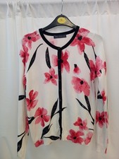 ❤️ Marks And Spencer White Patterned Button Front Cardigan Size 8 Pre Loved