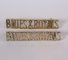 BLUES & ROYALS pair of Anodized Shoulder Titles