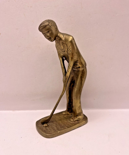 Vintage solid brass golfer - vintage,