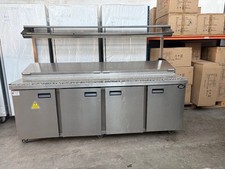 Foster Stainless Steel Countertop 3 Door Double Fridge Pizza Prep