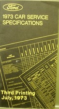 1973 Ford Car Service Specs