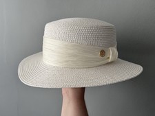 White straw summer boater