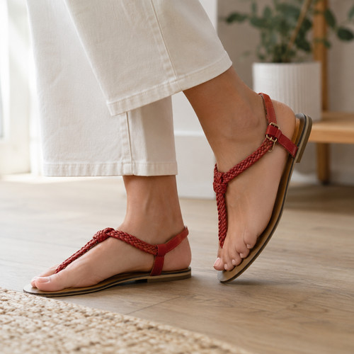 Mantaray womens red braided - mantaray,