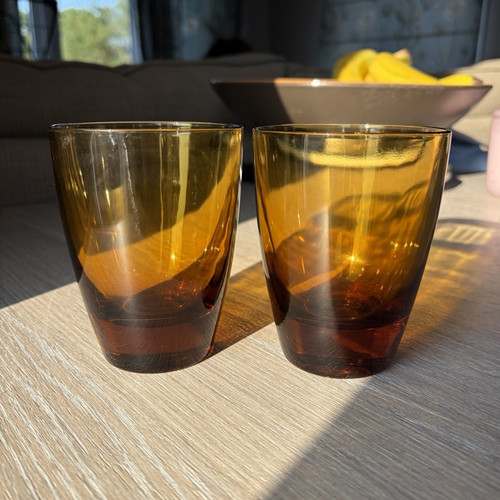 Retro set amber glass - retro,