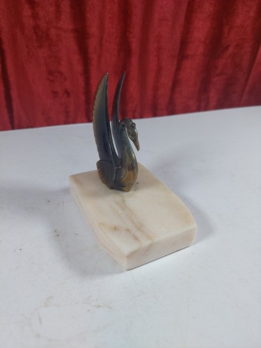 Vintage brass bird marble - brass,
