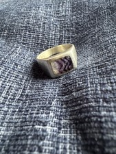 vintage sterling silver blue john signet ring
