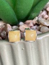 Sterling Silver 925 Amber Stud