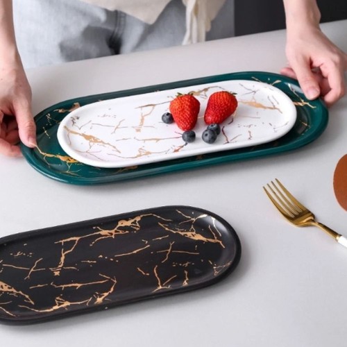 Ceramic oval tray jewelry - ceramic,