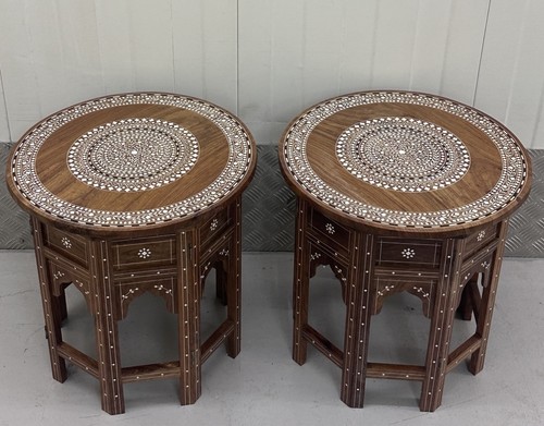 Pair indian inlaid folding - pair,