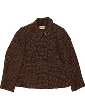 EASTEX Womens 4 Button Blazer Jacket UK 18 XL Brown Acrylic DV86