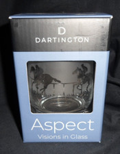 Dartington Crystal Aspect Tumbler - Horse Racing scene etched frieze around rim