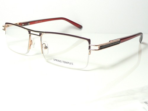 Mens semi rimless brown gold - mens,