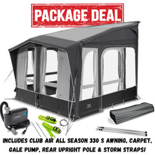 Dometic Club Air All Season 330 S Inflatable Caravan Porch Awning (Package Deal)