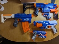 Blue Nerf Elite Bundle; Stryfe CQ-10, Disruptor, Firestrike, Jolt and Retaliator