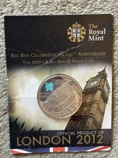 Big Ben five pound £5 coin 150th Anniversary 2009 