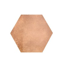 Copper brown hexagon - brown, porcelain