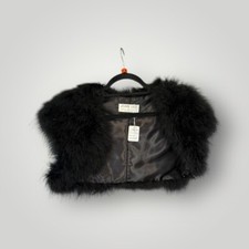 JOAN LEE - REAL FEATHERS Shrug Black - UK 10