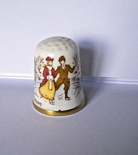 CAVERSWALL ENGLAND BONE CHINA CHRISTMAS THIMBLE DATED 1978
