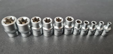 Set of 11 Makita 3/8" & 1/4" drive E-torx / inverted torx sockets E4 to E18