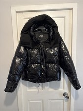 Zara Wet Look Coat Size S