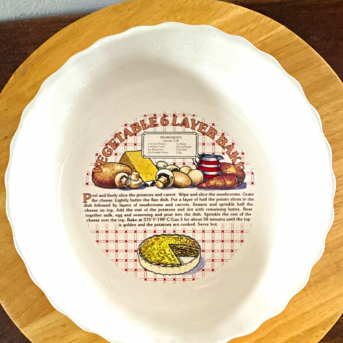 Vintage recipe pie flan - , dish