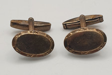 Vintage 9ct Gold on Silver Oval Cufflinks Gold Plated 7.6g Wedding Occasion